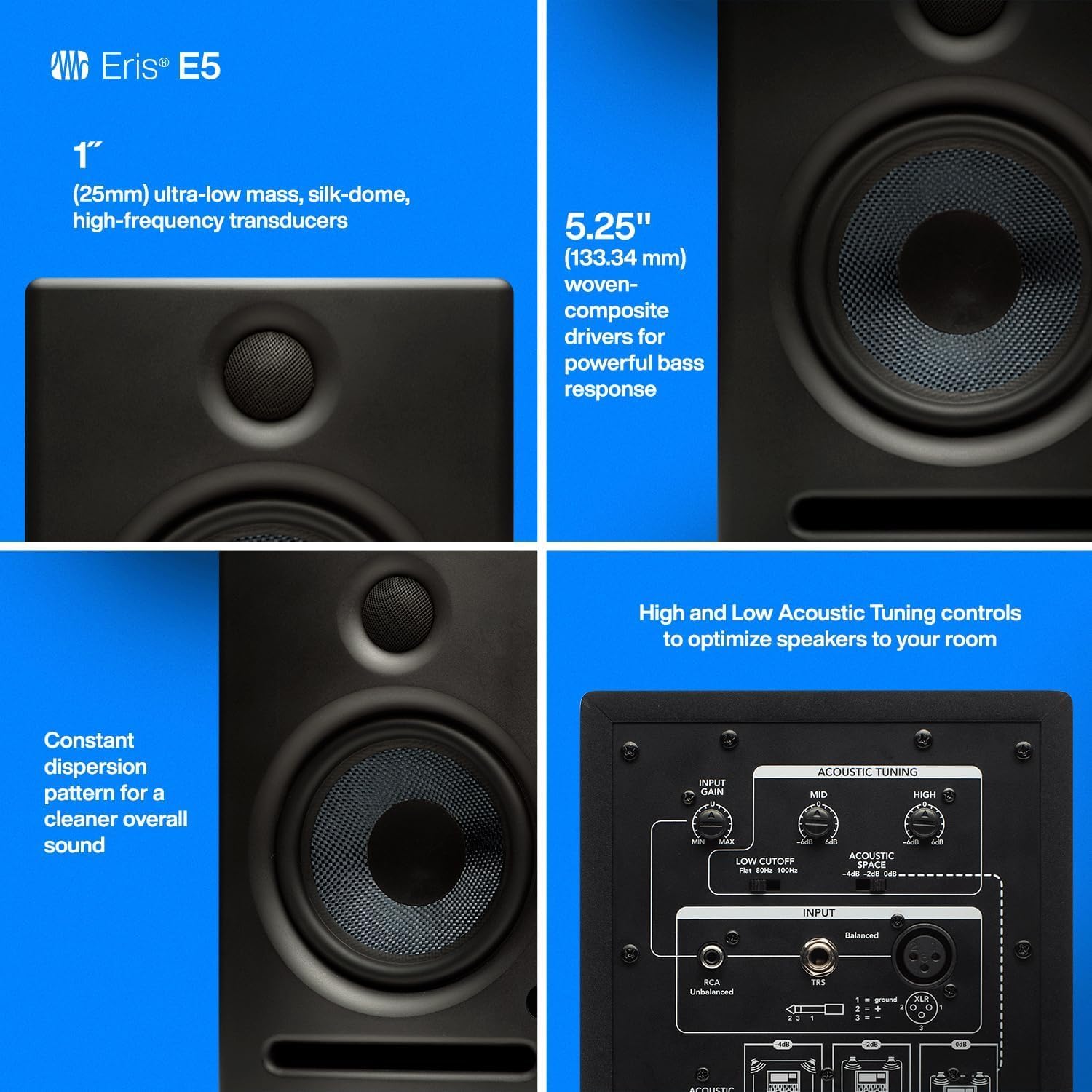 PreSonus Eris E5 Pair 2-Way 5.25 Near Field Studio Monitors