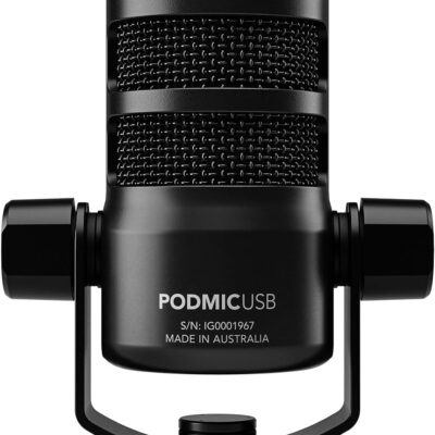 Rode PodMic USB Dynamic Broadcast Microphone Bundle with BOOMARM1 Desktop Boom Arm and 10-Foot XLR Cable — Cardioid USB-C Studio Mic with APHEX DSP for Podcasting, Streaming, Voice Over
