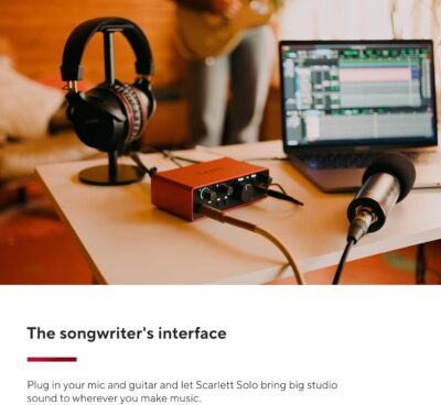 71xvdAFvmpL. AC SL1500 1781171615 8914 Focusrite Scarlett Solo 4th Gen USB Audio Interface, for the Guitarist, Vocalist, or Producer — High-Fidelity, Studio Quality Recording, and All the Software You Need to Record