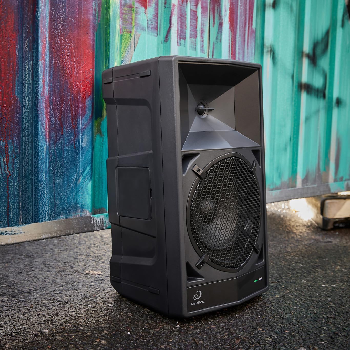 AlphaTheta Wave‑Eight Battery‑Powered Party Speaker for DJs & Performers – Portable Bluetooth Event Speaker with Ultra‑Low‑Latency Wireless Audio, High‑Output Sound, Built‑in Battery