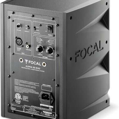 Focal Alpha 50 Evo – 5 Active 2-Way Studio Monitor, 60W RMS Bi-Amp, Slatefiber Woofer, 45Hz–22kHz, Neutral Nearfield Reference Speaker – Sold Individually