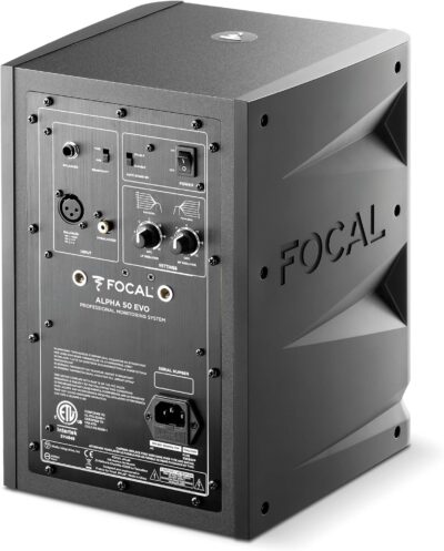 Focal Alpha 50 Evo – 5 Active 2-Way Studio Monitor, 60W RMS Bi-Amp, Slatefiber Woofer, 45Hz–22kHz, Neutral Nearfield Reference Speaker – Sold Individually