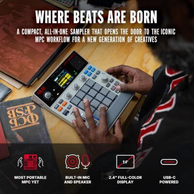 813PrJD IML. AC SL1500 Akai Professional MPC Sample Standalone Portable Sampler, Sequencer and Effects Processor, with Rechargeable Battery, USB-C, Built-in Speaker and Microphone
