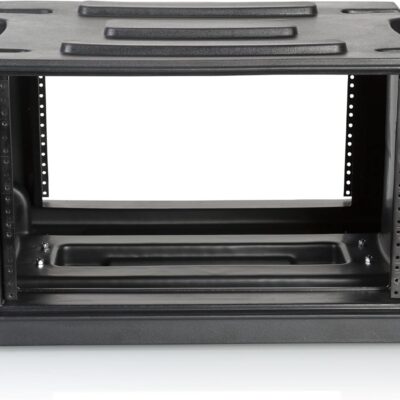 Gator Cases Pro Series 6U Rolling Rack Case with 19 Depth, Tow Handle & Recessed Wheels, Roto Molded Made in USA (G-PROR-6U-19)