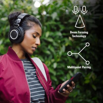 816n1QxypmL. AC SL1500 Audio-Technica ATH-M50XBT2 Wireless Headphones, Black