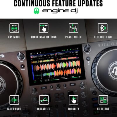 817ipliiML. AC SL1500 Numark Mixstream Pro Go Portable DJ Controller with Battery, Mixer with Stem Separation, Speakers, WiFi Streaming, Touchscreen, works with Serato DJ