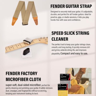818AaTElUL. AC SL1500 Fender Standard Stratocaster – 3-Color Sunburst Bundle with Strap, Guitar Cleaning Kit and Austin Bazaar Instructional Video