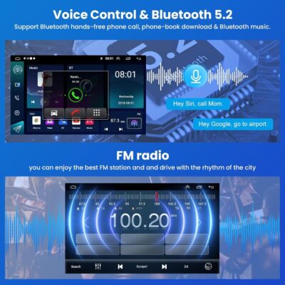 (8Core + 64GB) 10.2 Inch QLED Touch Screen Car Radio for Toyota Camry 2012 2013 2014 with Carplay and Android Auto,Android 13 Camry Stereo Support Bluetooth,WiFi,GPS,FM Radio,Backup Camera & SWC