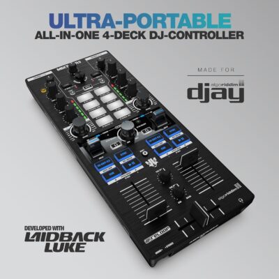 81BsO7IzNbL. AC SL1500 Reloop Mixtour Pro High-quality, ultra-portable, all-in-one four-deck DJ controller with audio interface