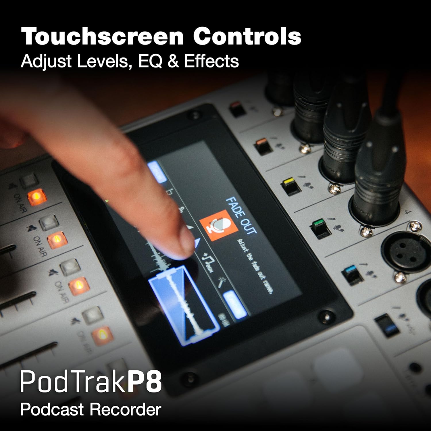 Zoom PodTrak P8 Podcast Recorder with 6 XLR Inputs, 6 Headphone Outputs, Phone Input, Sound Pads, Onboard Editing, USB Audio Interface, Battery Powered