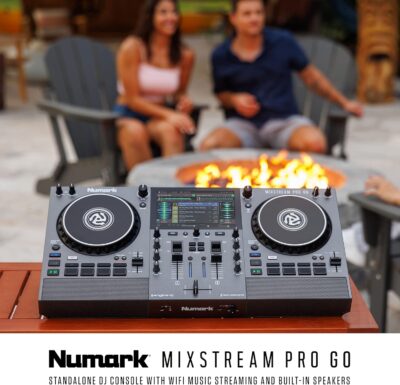 81CS0s5dCeL. AC SL1500 Numark Mixstream Pro Go Portable DJ Controller with Battery, Mixer with Stem Separation, Speakers, WiFi Streaming, Touchscreen, works with Serato DJ