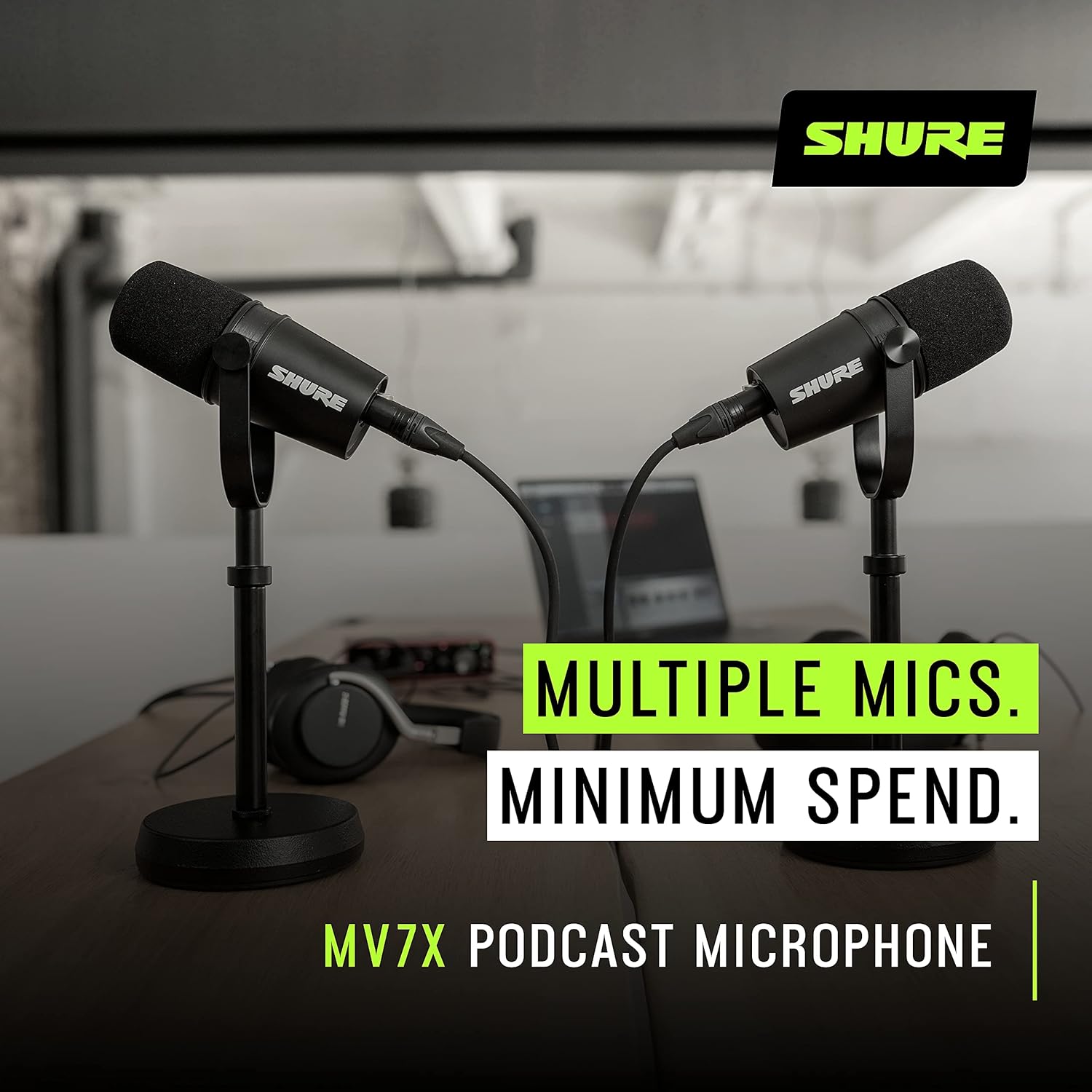 Shure MV7X XLR Dynamic Microphone for Podcasting, Streaming & Vocal Recording – Voice-Isolating Cardioid Mic with Broadcast-Style Design & All-Metal Construction, Black