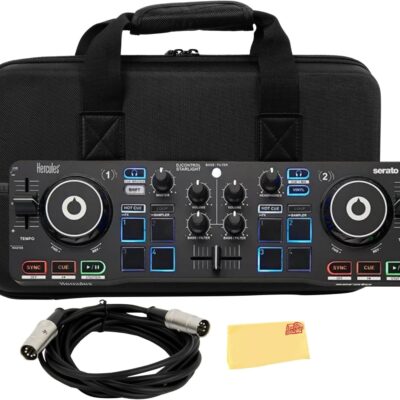 81EtOEpARiL. AC SL1500 Hercules DJControl Starlight Ultra Portable Compact DJ Controller Bundle with Case, MIDI Cable, and Austin Bazaar Polishing Cloth