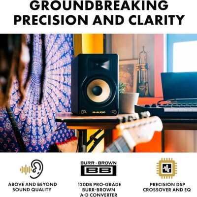 Rane FOUR DJ Controller and M-AUDIO Forty Sixty Pair Studio Monitors for Studio Recording, Music Production, Podcasting, Streaming