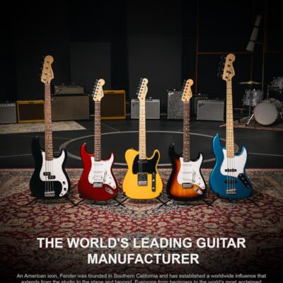 81HkrlocZNL. AC SL1500 Fender Standard Stratocaster – 3-Color Sunburst Bundle with Strap, Guitar Cleaning Kit and Austin Bazaar Instructional Video