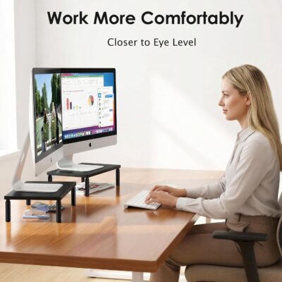 81IqKVhnVL. AC SL1500 OPNICE Desk Organizers and Accessories, Adjustable Computer Monitor Stand Riser, Laptop Stand for Desk, Office Desk Accessories & Workspace Organizers for Home Office, Black Wood