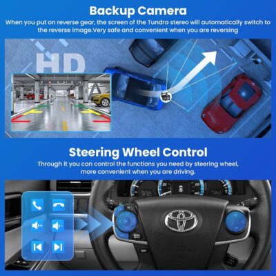(8Core + 64GB) 10.2 Inch QLED Touch Screen Car Radio for Toyota Camry 2012 2013 2014 with Carplay and Android Auto,Android 13 Camry Stereo Support Bluetooth,WiFi,GPS,FM Radio,Backup Camera & SWC