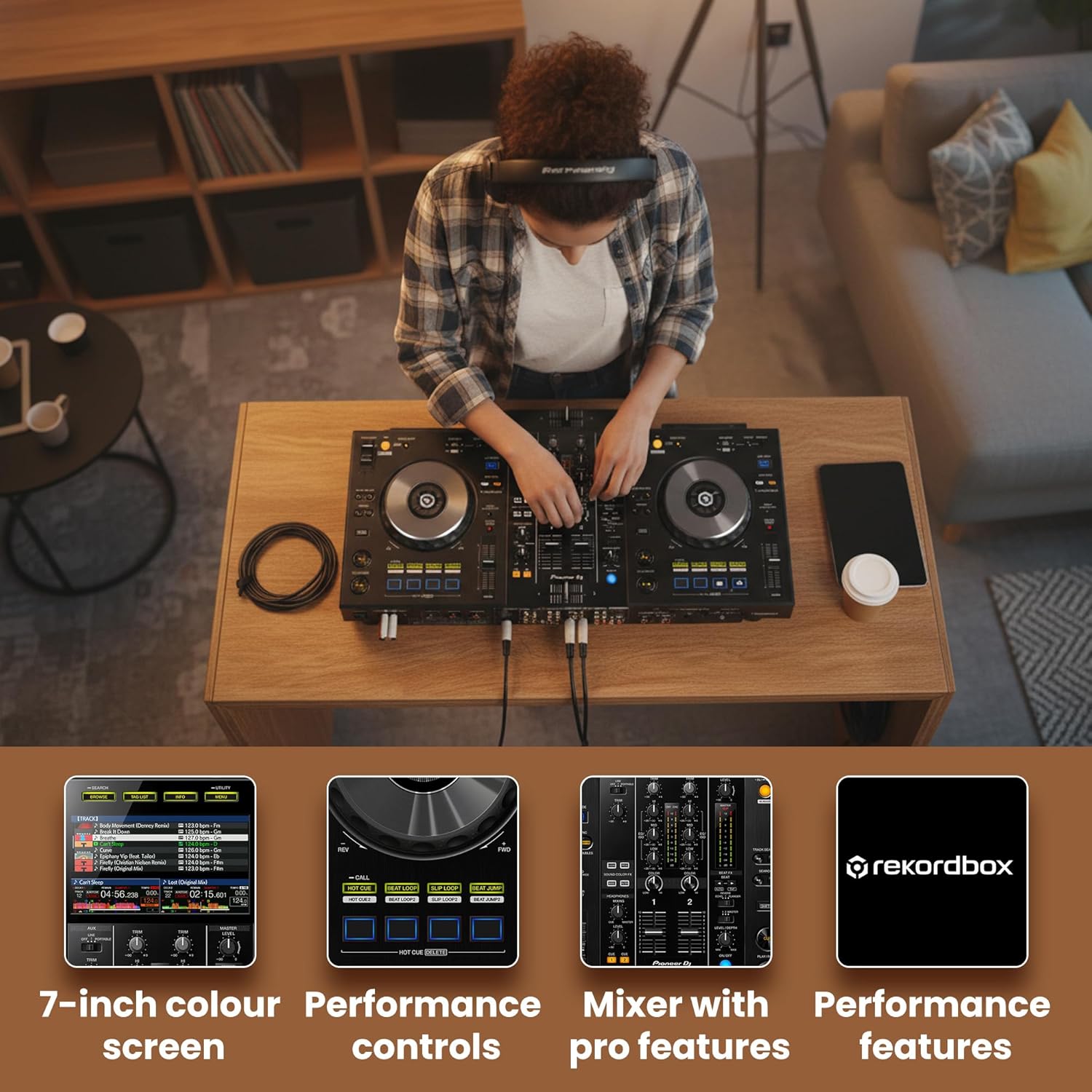 Pioneer XDJ-RR 2-Channel All-in-One DJ System – Black Bundle with Case, Headphones, and Austin Bazaar Polishing Cloth