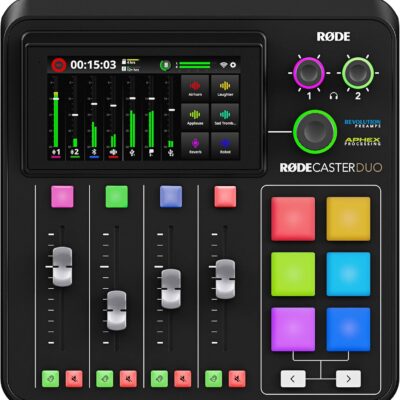81MoX8hyfcL. AC SL1500 Rode RODECaster Duo Streaming Mixer (Black) with RODECaster Duo Cover and 32GB microSD Card