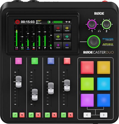 81MoX8hyfcL. AC SL1500 Rode RODECaster Duo Streaming Mixer (Black) with RODECaster Duo Cover and 32GB microSD Card
