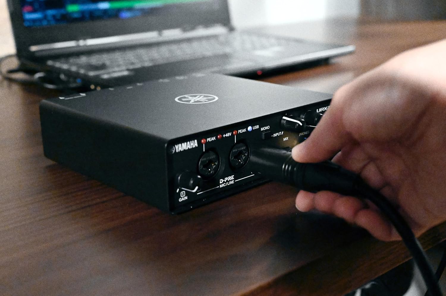 Yamaha 2-in/2-out USB-C Audio/MIDI Interface with 32-bit/192kHz Support, 2 combo Inputs, DSP-Powered Mixing/Effects, Steinberg Software Suite, Black URX22C