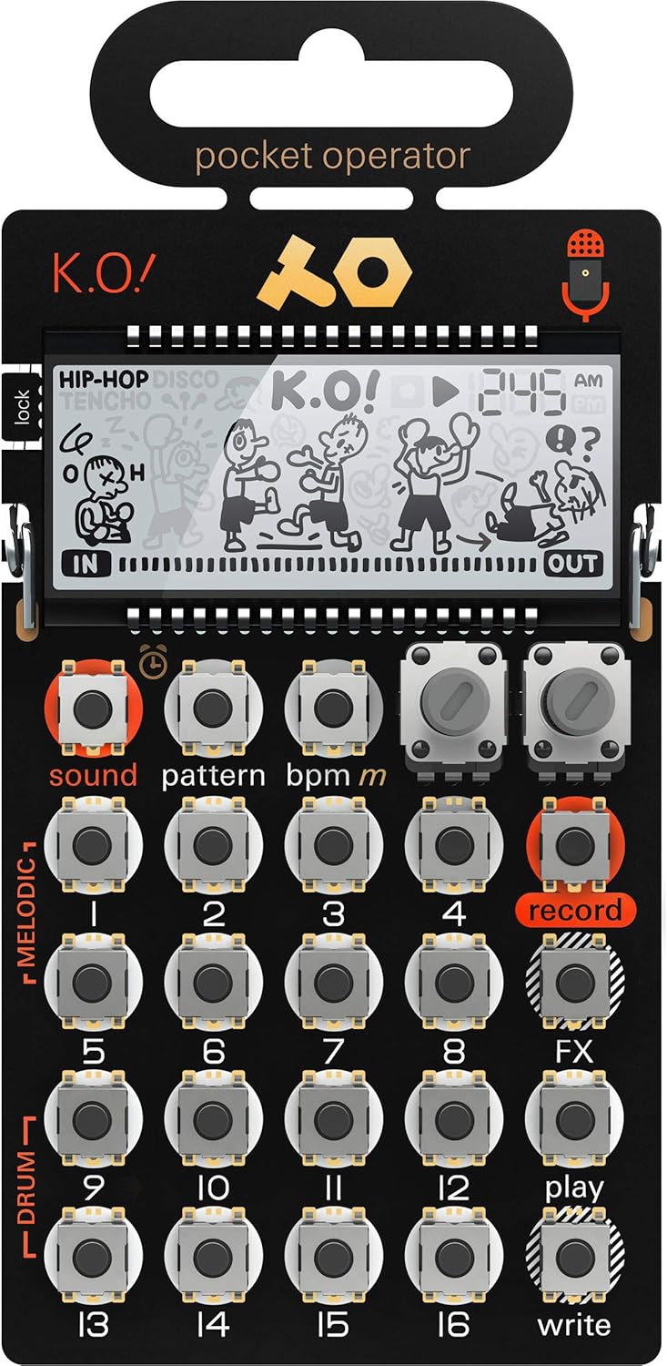 teenage engineering pocket operator PO-33 K.O.! micro sampler and drum machine with built-in microphone, sequencer and effects