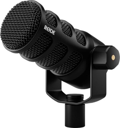 Rode PodMic USB Dynamic Broadcast Microphone Bundle with BOOMARM1 Desktop Boom Arm and 10-Foot XLR Cable — Cardioid USB-C Studio Mic with APHEX DSP for Podcasting, Streaming, Voice Over