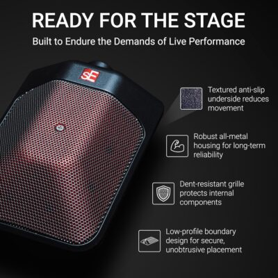 81RjreqJP4L. AC SL1500 SE ELECTRONICS BL8 Half-Cardioid Boundary Microphone for Kick Drums, Grand Piano, Ambience, Room & Stage Floor Miking & More – Professional Boundary Mic with Rugged Build