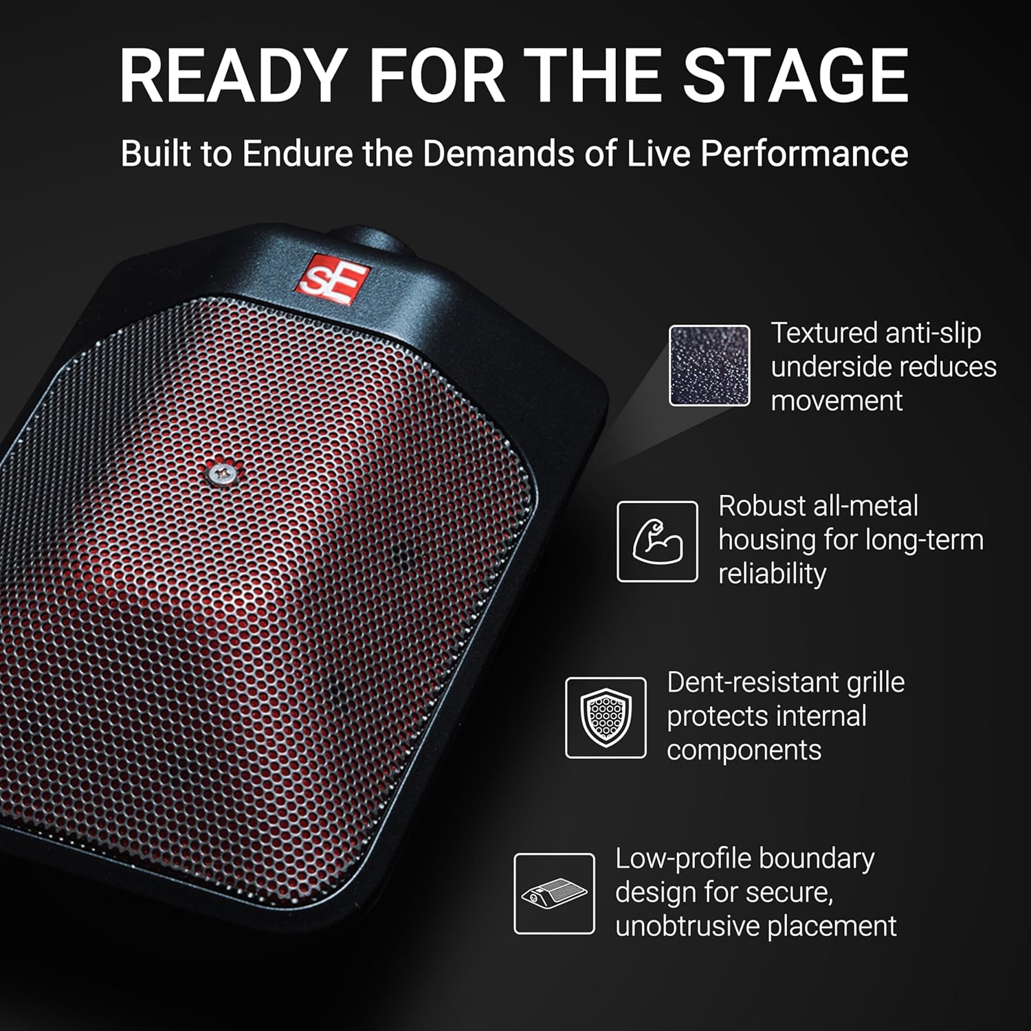 SE ELECTRONICS BL8 Half-Cardioid Boundary Microphone for Kick Drums, Grand Piano, Ambience, Room & Stage Floor Miking & More – Professional Boundary Mic with Rugged Build