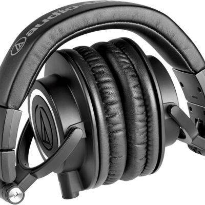 Audio-Technica ATH-M50X Professional Studio Monitor Headphones, Black, Professional Grade, Critically Acclaimed, with Detachable Cable