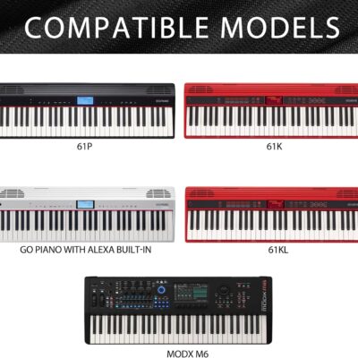 Musiin 61 keys piano keyboard dust cover, compatible with Sequential Prophet-6,Roland Go Piano with Alexa Built-in,KORG Prologue-16,Luxury Chinlon Anti-dust & Scratch-proof, Smooth Touch & Custom Fit