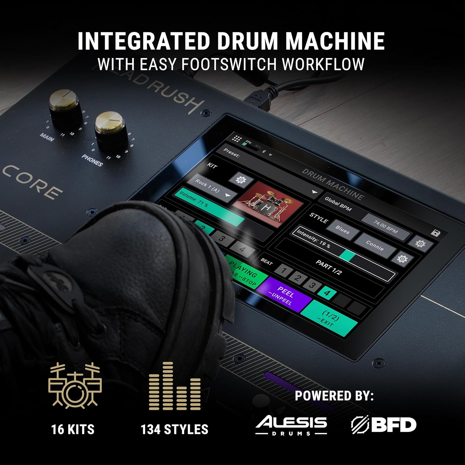 HeadRush Core – Guitar and Vocal Multi Core Effects Amp Modeling Processor with Cloning, Looper, Antares Auto-Tune, Wi-Fi, Touchscreen, and Bluetooth