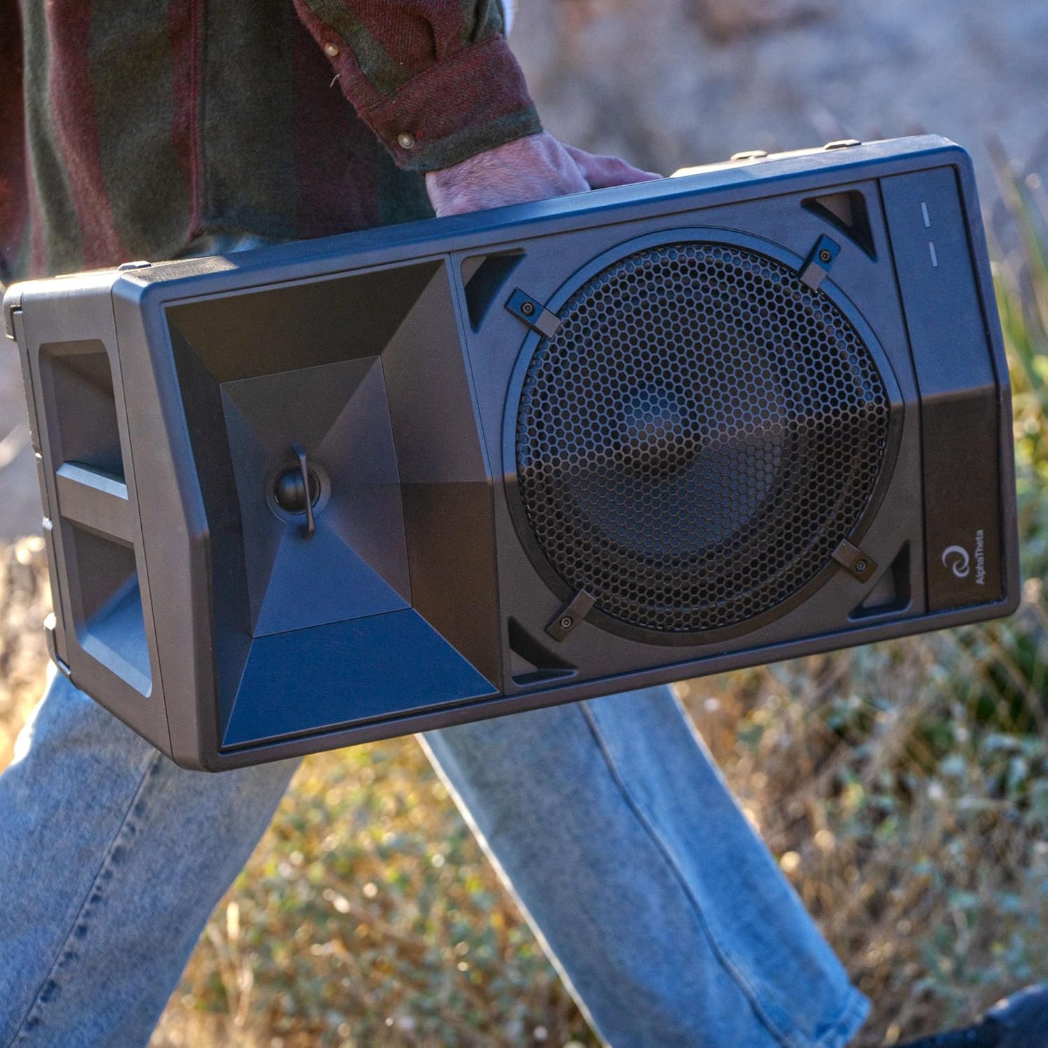 AlphaTheta Wave‑Eight Battery‑Powered Party Speaker for DJs & Performers – Portable Bluetooth Event Speaker with Ultra‑Low‑Latency Wireless Audio, High‑Output Sound, Built‑in Battery