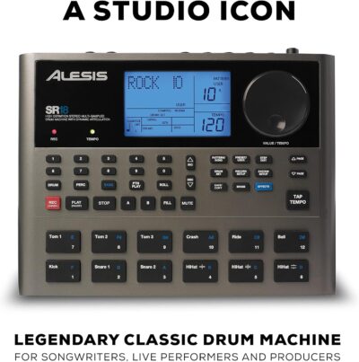 Alesis SR-18 – Studio-Grade Standalone Drum Machine With On-Board Sound Library, Performance Driven I/O and In-Built Effects/Processors