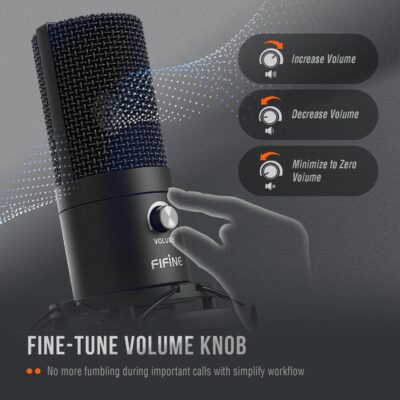 81Vm2g4632L. AC SL1500 FIFINE Studio Condenser USB Microphone Computer PC Microphone Kit with Adjustable Boom Arm Stand Shock Mount for Instruments Voice Overs Recording Podcasting YouTube Vocal Gaming Streaming-T669