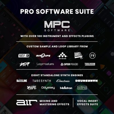 Akai Professional MPC Studio MIDI Controller Beat Maker with 16 Velocity Sensitive RGB Pads, MPC Software, Assignable Touch Strip and LCD Display