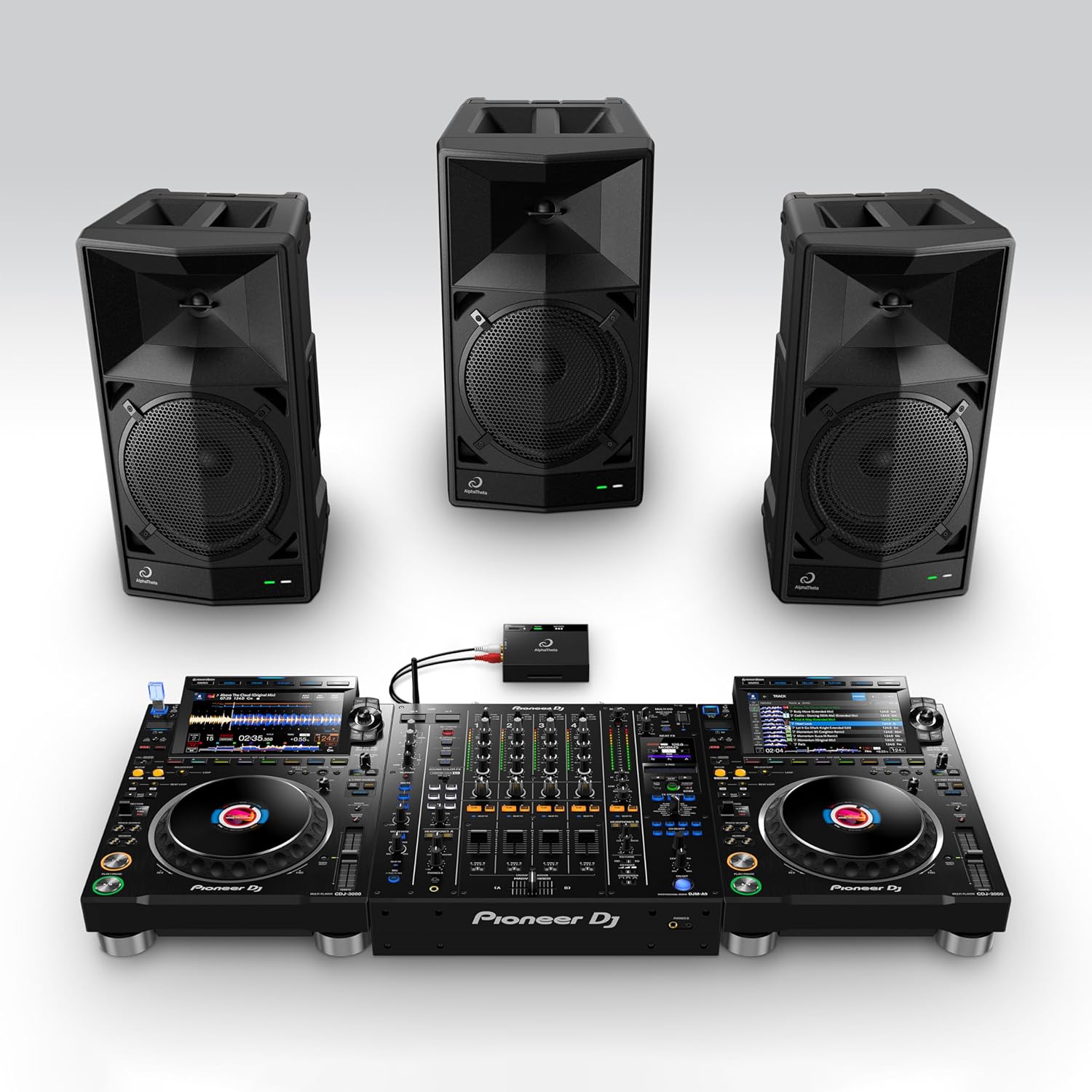 AlphaTheta Wave‑Eight Battery‑Powered Party Speaker for DJs & Performers – Portable Bluetooth Event Speaker with Ultra‑Low‑Latency Wireless Audio, High‑Output Sound, Built‑in Battery
