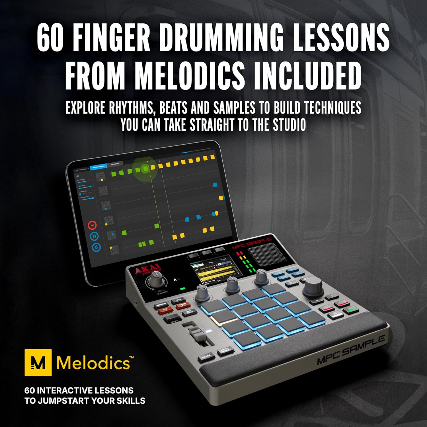 Akai Professional MPC Sample Standalone Portable Sampler, Sequencer and Effects Processor, with Rechargeable Battery, USB-C, Built-in Speaker and Microphone