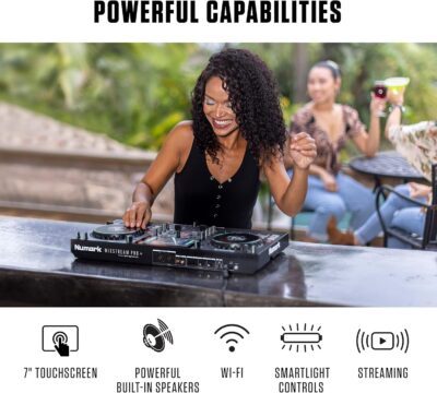 81ZPN91kyRL. AC SL1500 1781106711 2394 Numark Mixstream Pro+ DJ Controller with Stem Separation, 2 Decks, Wi-Fi Streaming, Mixer, 7 Touchscreen, Speakers, works with Serato and Virtual DJ