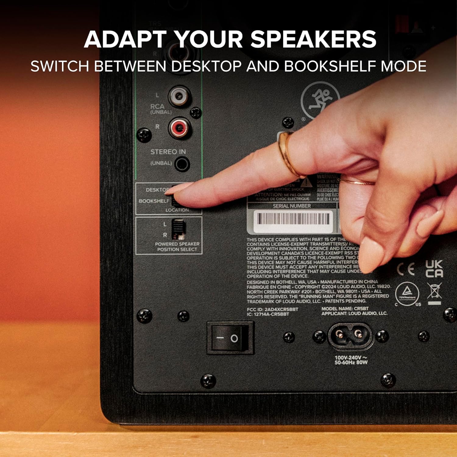 Mackie CR3.5BT 3.5 Creative Reference Powered Studio Monitors with Bluetooth, Tone Knob and Location Switch — Active Speakers for Music Production, Desktop Computer, Gaming, HiFi Listening