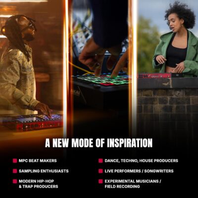 Akai Professional MPC Live III – Standalone Portable Music Production Center with MPCe Pads, Sequencer, Touchscreen, Mic, Stereo Monitors, Audio Interface, Wi-Fi, Bluetooth, Battery, Touchstrip