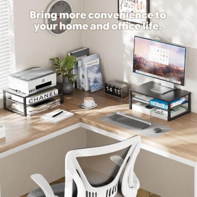 81dr5YAb67L. AC SL1500 Ekisemio 2-Tier Computer Monitor Stand Riser, Desk Organizer for Monitor, Black