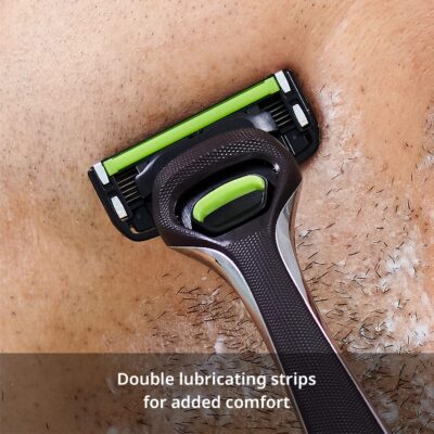 Dorco Pace 6 Pro – Six Blade Razor System with Trimmer – 10 Pack (1 Handle + 10 Cartridges)