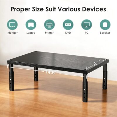 81fHlHX5ElL. AC SL1500 OPNICE Desk Organizers and Accessories, Adjustable Computer Monitor Stand Riser, Laptop Stand for Desk, Office Desk Accessories & Workspace Organizers for Home Office, Black Wood