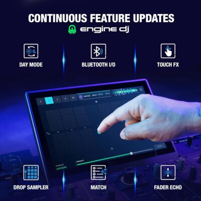 Denon DJ PRIME 4+ Standalone DJ Controller with Stem Separation on 4 Decks, Wi-Fi Streaming, Drop Sampler Mixer, 10.1 Touchscreen, Light Control