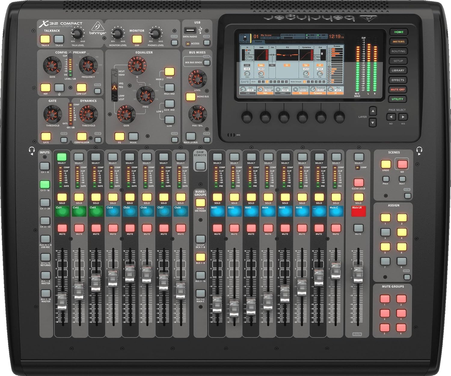 X32 Compact 40-Input 25-Bus Digital Mixing Console with 16 Programmable Midas Preamps, 17 Motorized Faders with Value Series XLR M to F Professional Microphone Cable – 25 (4pcs)