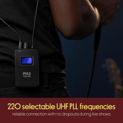 81ftA2LtR L. AC SL1500 Pyle Wireless in-Ear Monitor Bodypack Receiver – IEM in Ear Monitor System with Dual Driver Earphones, 220 Frequencies, Stable Transmission, for Stage, Rehearsal, Studio – Compatible with PYIEM103