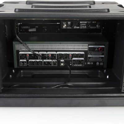 Gator Cases Pro Series 6U Rolling Rack Case with 19 Depth, Tow Handle & Recessed Wheels, Roto Molded Made in USA (G-PROR-6U-19)