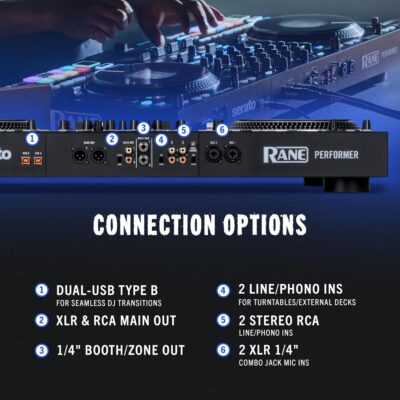 81iZ8HviZTL. AC SL1500 1781404197 9991 RANE PERFORMER 4-Channel Motorized DJ Controller, 7 Platters with Displays, Precision Feel Faders, Stem Split, Advanced FX, Serato DJ Pro Included
