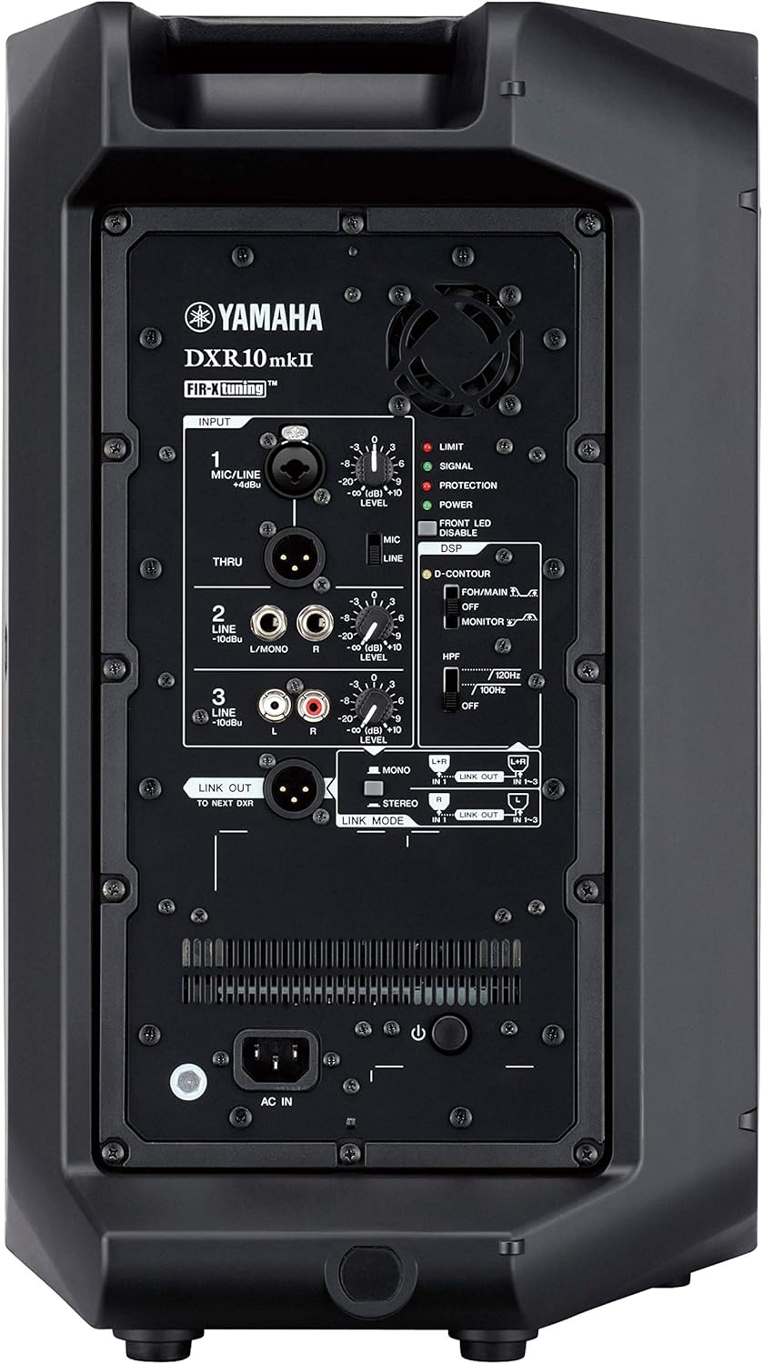 Yamaha DXR10MKII, 10 1100W Powered Speaker Cabinet, Matte Black